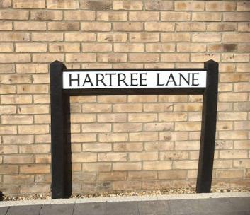Hartree Lane street name. Photo: Philippa Slatter, 20 September 2019.