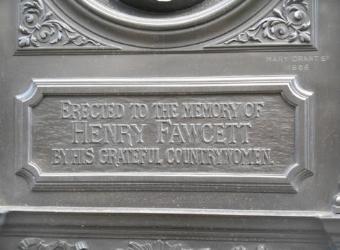 Memorial to Henry Fawcett, Victoria Embankment Gardens, London. Photo: Andrew Roberts, 19 January 2015.