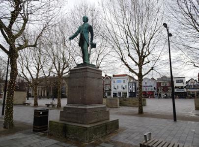 Statute to Henry Fawcett, Market Square, Salisbury. Photo: Andrew Roberts, 31 December 2017.