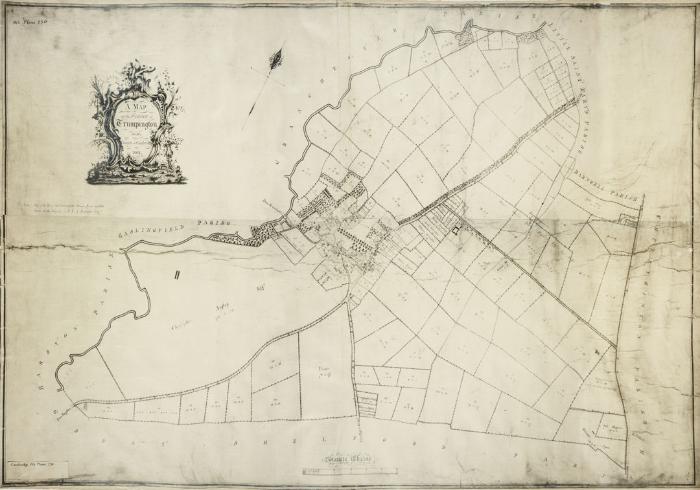 The enclosure map of Trumpington, 1804. Map credit: Cambridgeshire Archives, as above.
