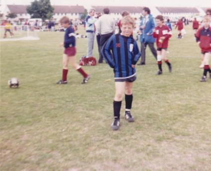 Brenden Powter on King George V playing field, c.1986. [Source: Mrs Julie Powter]