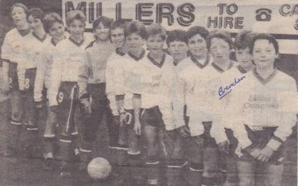 Brenden Powter in the Trumpington Tornadoes team photo, 2nd from the right, 1987. [Source: CEN, 1987, supplied by Mrs Julie Powter].