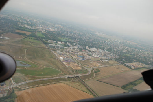 Aerial photograph of the area around the Cambridge Biomedical Campus, with the King's Cross line. Edmund Brookes, 5 September 2016.