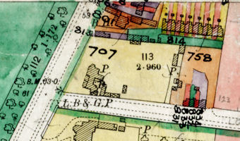 Extract from the Inland Revenue Land Value map for Trumpington, 1910-11, showing the Volunteer. Cambridgeshire Archives, file 470/047, sheet XLVII.10.