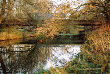 The M11 motorway bridge over the River Cam, looking from the south. Photo: Andrew Roberts, 17 December 2010.
