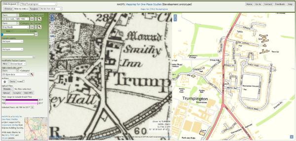 Examples from Maps for One-Place Studies: Trumpington village centre. Source: Howard Slatter.