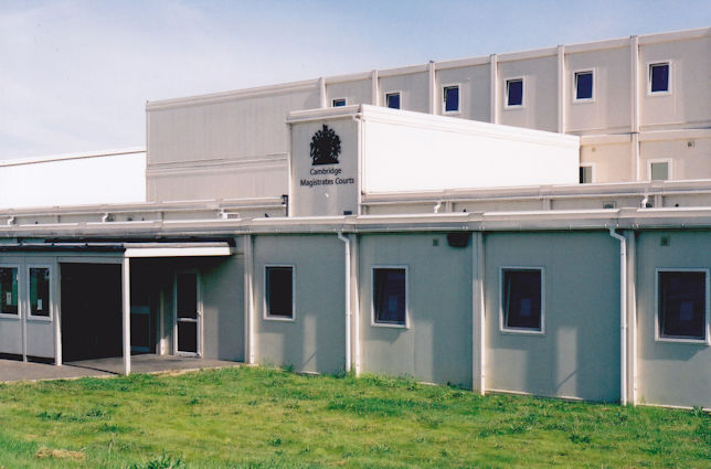 The temporary Magistrates Courts, adjacent to the Park & Ride site (used while the city centre courts were being reconstructed). Photo: Andrew Roberts, August 2007.