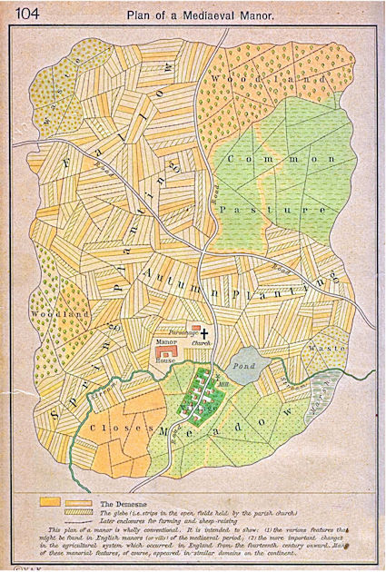 Figure 1: A classical medieval manor. Historical Atlas, by William Shepherd (1923–26), University of Texas at Austin.
