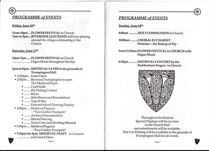 Events during the Trumpington Medieval Weekend, June 1989