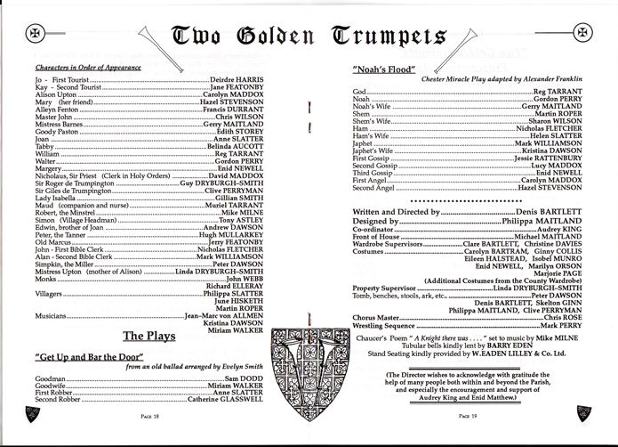 Programme for The Golden Trumpets, Trumpington Medieval Weekend, June 1989