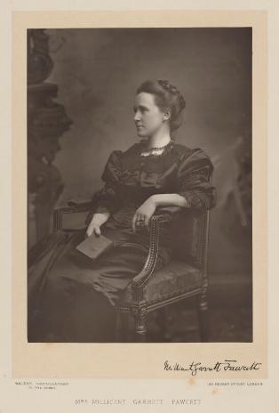 Dame Millicent Fawcett by Walery, carbon print, published September 1889, NPG Ax38301, © National Portrait Gallery, London. [Creative Commons CC BY-NC-ND 3.0]