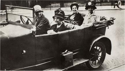 Philippa and Millicent Fawcett with Agnes Garrett and Ray Strachey, 2 July 1928. Women’s Library Archives.