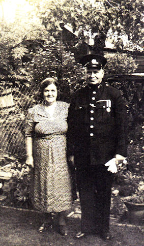 Harry James Newell and Ellen Newell in 1949, with Harry Newell in his Special Constable uniform. Newell Family collection.