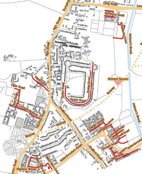 Streets referred to during the meeting. Source: © OpenStreetMap contributors (Howard Slatter).