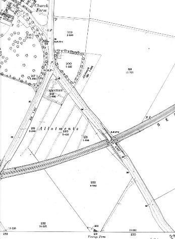 Ordnance Survey map, 1901, showing the churchyard.