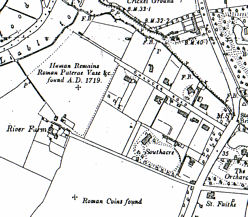 Sites in the Dam Hill area, Ordnance Survey map 1904.