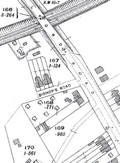 The development of Bishop’s Road, Ordnance Survey map from 1925 .