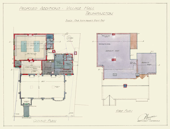 Plan of the Proposed Additions to the Village Hall, c. 1924.