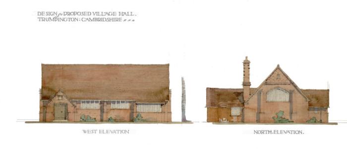 West and north elevations of the original building, Walter Brierley.