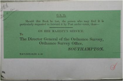 Ordnance Survey �Perambulation of the Boundaries ...�, 1884. The National Archives.