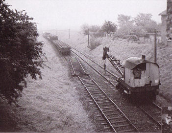 The removal of the railway track from the cutting to the east of Shelford Road bridge, 1969. Photo: Margaret Marrs, reproduced in Trumpington Past & Present, p. 22.