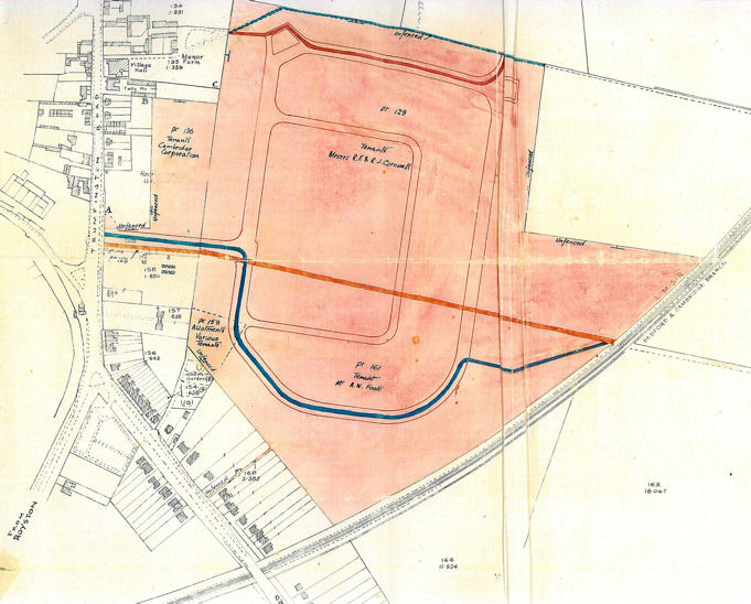 The Conveyance of the land from the Pemberton Trustees to the Council, January 1940: plan. Source: Cambridge City Council.