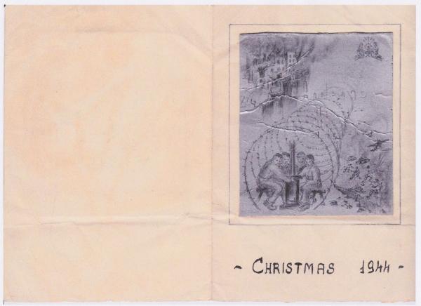 Christmas card from the Italian PoWs at Camp 61 to Major Harris, Christmas 1944. Source: Ian Hollingsbee.