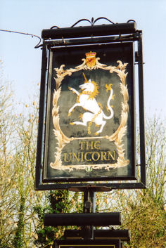 The Unicorn pub sign, March 2009.