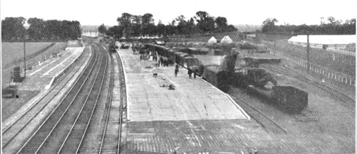 The Royal Show Station in use by freight and passengers, 1922. Reproduced from The Railway Magazine, 1922. Source: Edmund Brookes.