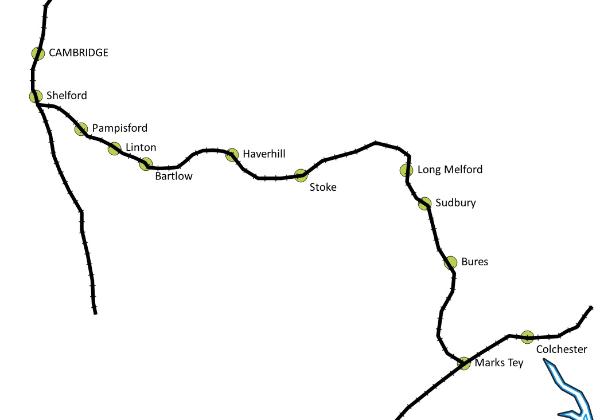 Cambridge to Haverhill and Marks Tey. Howard Slatter, November 2019.