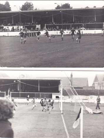 Action during u13 match at Cambridge City Football Club, 1974. [Source: supplied by Phil Reed]