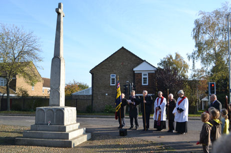 Remembrance Sunday, Trumpington War Memorial, 13 November 2011. Andrew Roberts.