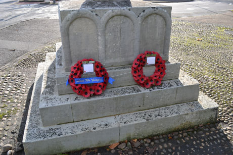 Trumpington War Memorial, Remembrance Sunday, 9 November 2014.