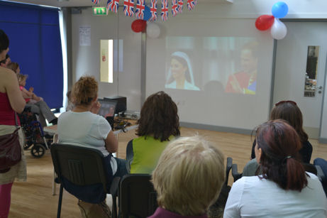 Watching the Royal Wedding broadcast, Trumpington Pavilion. Photo: Andrew Roberts, 29 April 2011.