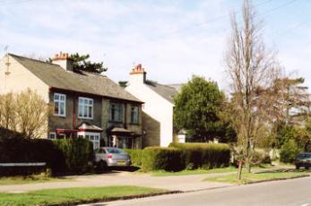 30-32 and 28 Shelford Road with the cemetery in the background, March 2009.