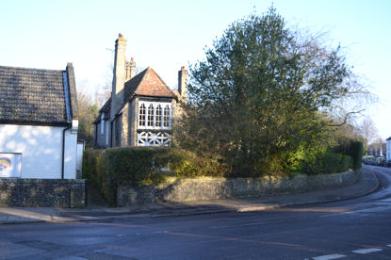 The School House, with the former Church School to the west and Church Lane to the north east, from Maris Lane. Photo: Andrew Roberts, January 2011.