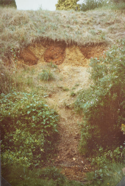 8: Some of the gravel in the steam has fallen down from the bank at this access point. Pam Stacey, 3 September 1984.