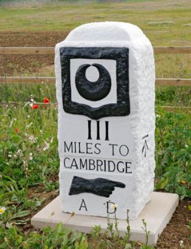 The third Trinity Hall milestone after its unveiling, 26 May 2011. Photo: Stephen Brown.