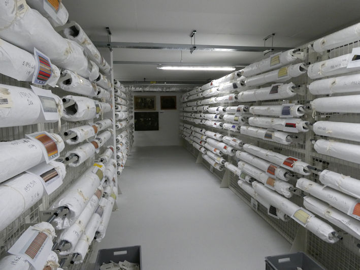 Textile storage in the Centre for Material Culture. Photo: Andrew Roberts, 4 August 2026.