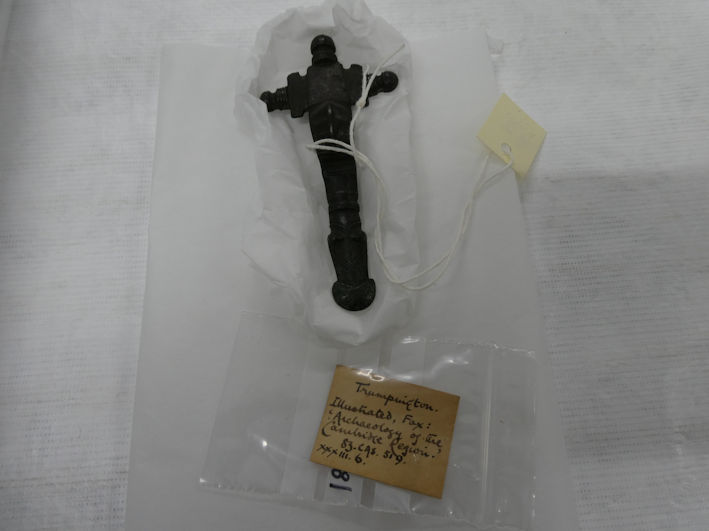 Bronze brooch, Anglo-Saxon, found in Trumpington (83CAS519), the Centre for Material Culture. Photo: Andrew Roberts, 4 August 2026.