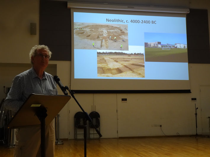 Andrew Roberts talking at the Local History Group meeting on 29 February 2024. Photo: Wendy Roberts, 29 February 2024.
