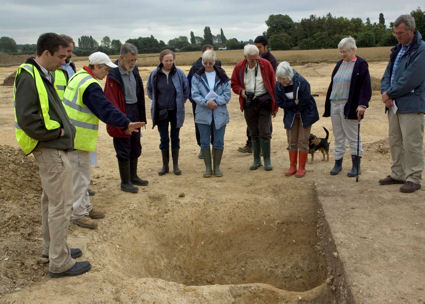 TLHG visit to the archaeological site on the route of Addenbrooke’s Road, Showground site to the rear of Shelford Road. Photo: Stephen Brown, 12 July 2007.