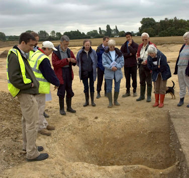 TLHG visit to the archaeological site on the route of Addenbrooke’s Road, Showground site to the rear of Shelford Road. Photo: Stephen Brown, 12 July 2007.