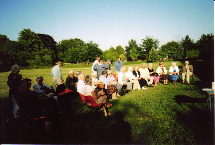 Members of the Local History Group at the Haslingfield Bakehouse Project. Photo: Peter Dawson, 13 July 2006.