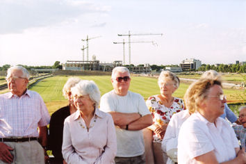 Looking towards the Laboratory of Molecular Biology during the Trumpington Local History Group visit to the Addenbrooke’s Road, 24 June 2010.