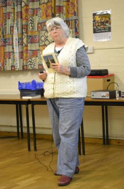 Sheila Glasswell speaking at the Local History Group meeting, 23 October 2014.