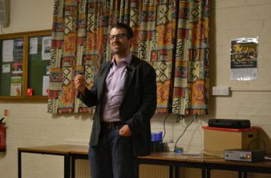 Dr Dan Todman speaking at the Local History Group meeting on Remembering the First World War at a Local Level, 23 October 2014. 