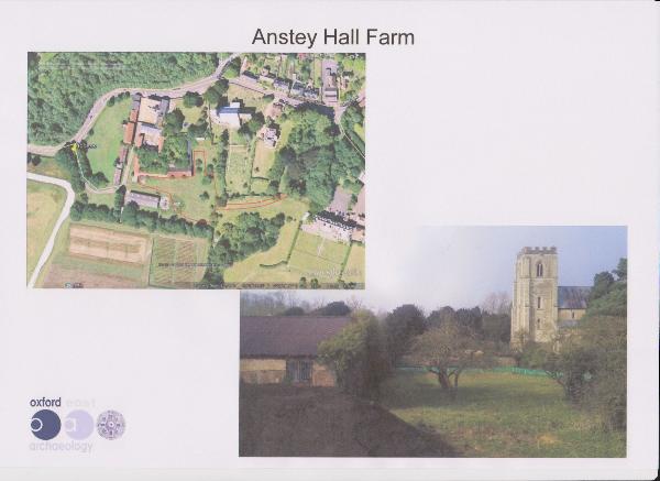 Location of the Anstey Hall Farm site. Oxford Archaeology East.
