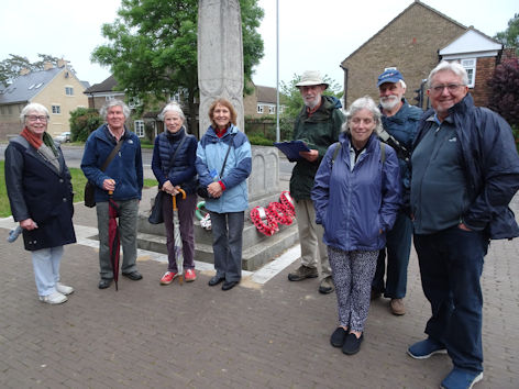 Local History Group walk, at the War Memorial. Photo: Andrew Roberts, 24 May 2018.