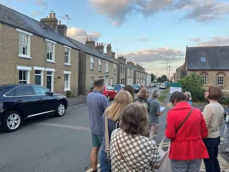 The group in Alpha Terrace, Local History Group walk, 29 June 2023. Photo: Janelle Robbins.